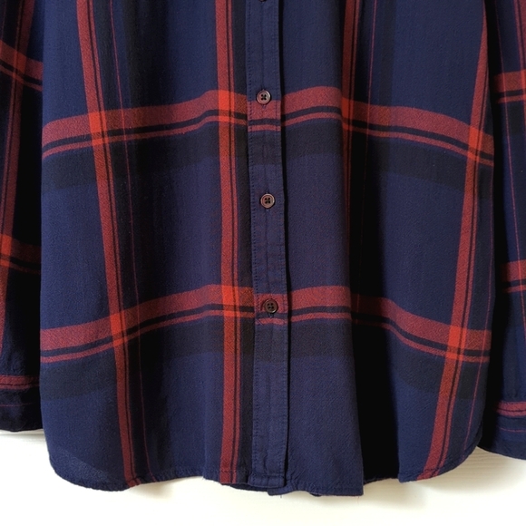 BDG Urban Outfitters Waterfall Plaid Oversized Long Sleeve Button Down Shirt L - Picture 7 of 12